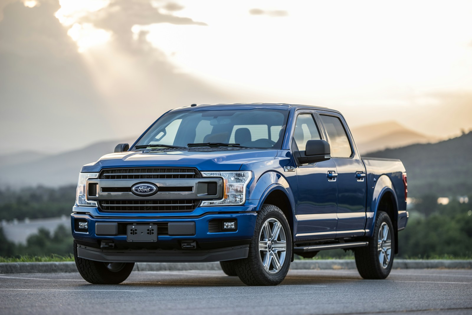 Blue Ford F-150 pickup truck